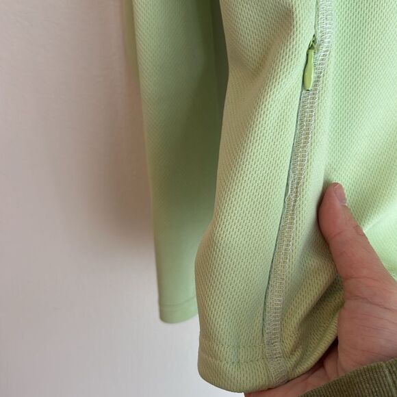 L.L.Bean Light neon Green Quarter-Zip Pullover base layer reflective small GUC - Picture 4 of 8